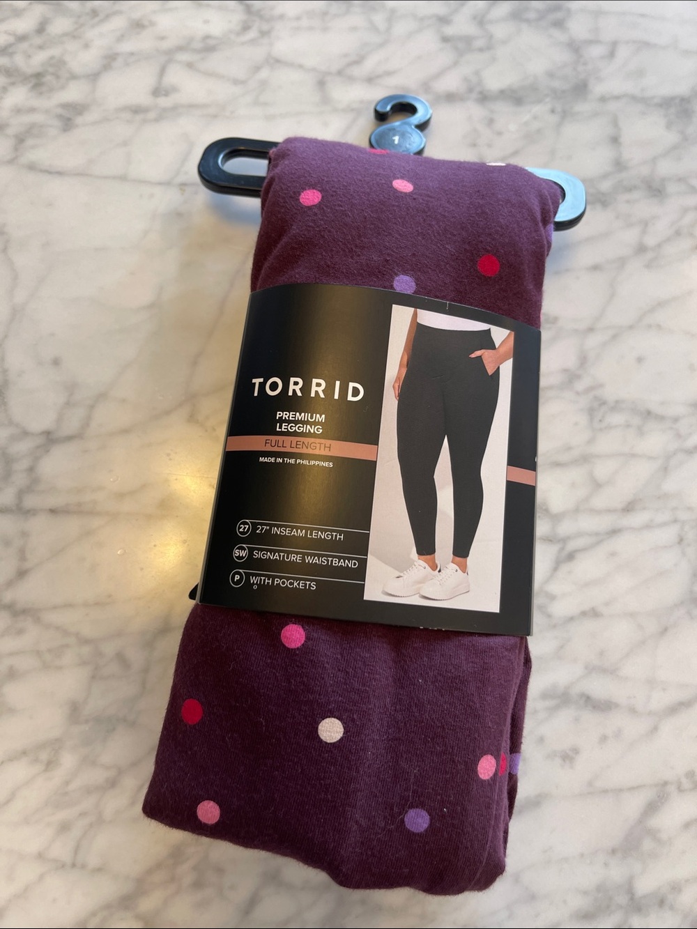 Torrid 1 Burgundy Sweetheart Dot Full-Length Leggings with pockets